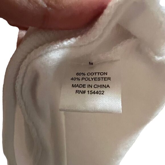 New Maternity Varsity University Sweatshirt Med White Navy Pullover Crewneck - Picture 4 of 6